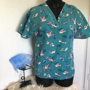 Crest Fish Scrub Top